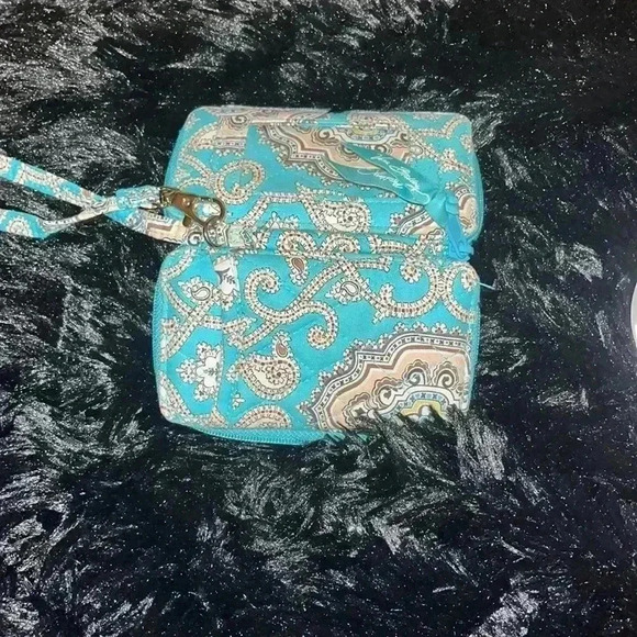 Two Vera Bradley Yellow and Blue Paisley Wristlets Bundle - Picture 4 of 11